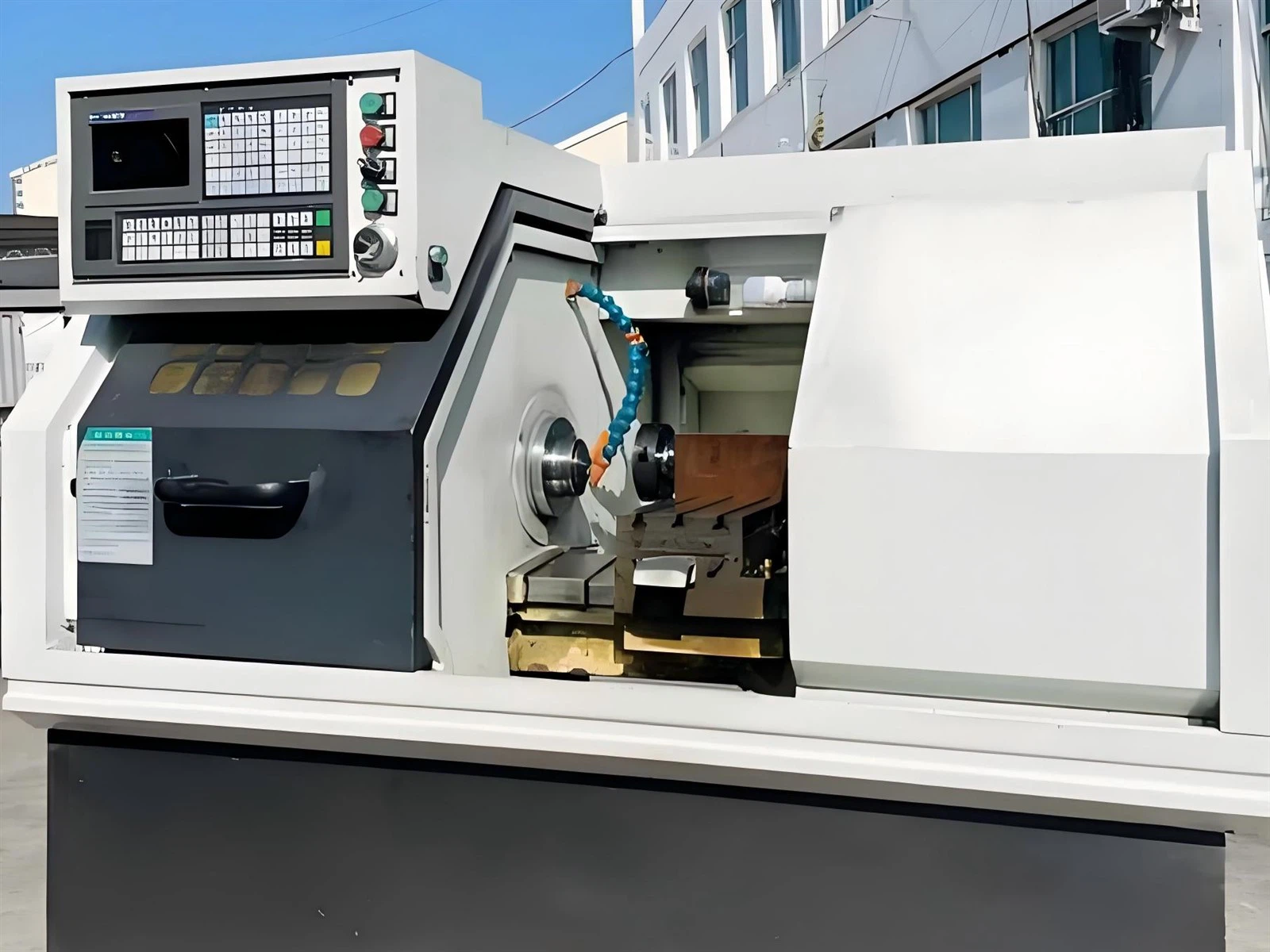 Modern CNC turning center with live tooling capabilities Modern CNC turning center with live tooling capabilities